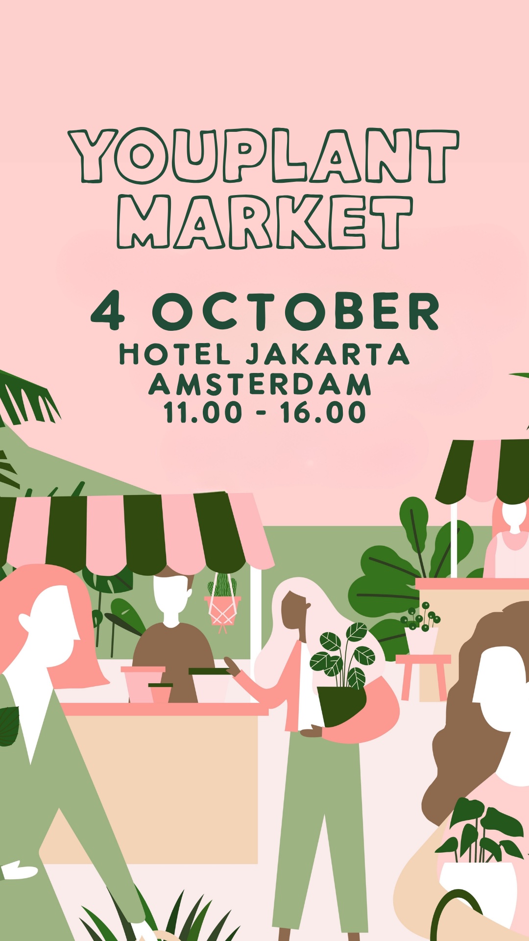 Poster van de YouPlant Market: 4 oktober, Hotel Jakarta Amsterdam, 11.00–16.00 uur